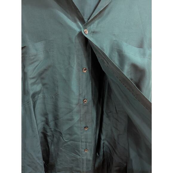 100% silk long sleeve women's collared button up dress shirt by Nine Twenty East - Picture 3 of 9